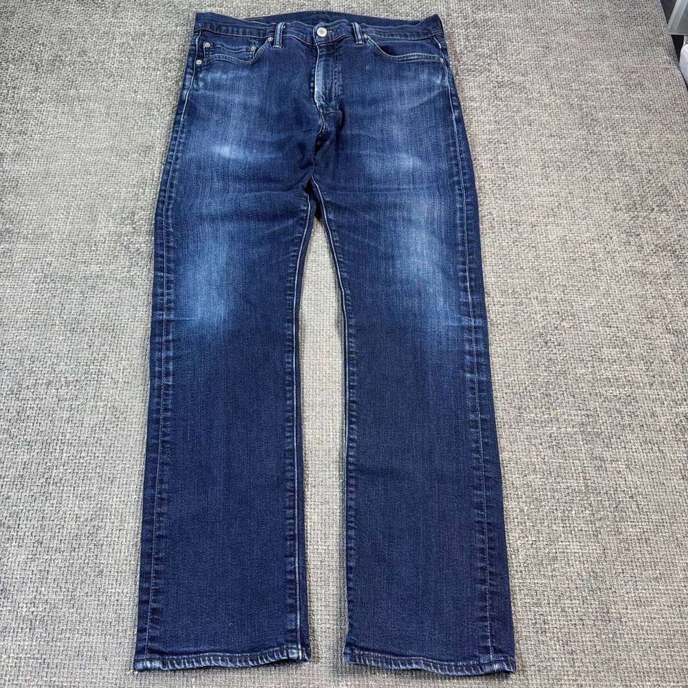 Levi's 513 Straight Jeans Mens 34x31 Dark Wash Blue Denim Classic